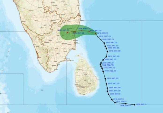 currently the position of the massive typhoon