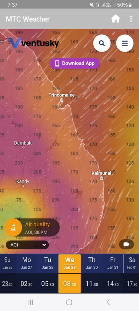 Air quality Sri Lanka affected rain many areas 5613